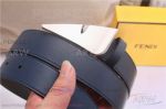 Perfect Fake Fendi Belts - Dark Blue Leather SS Buckle